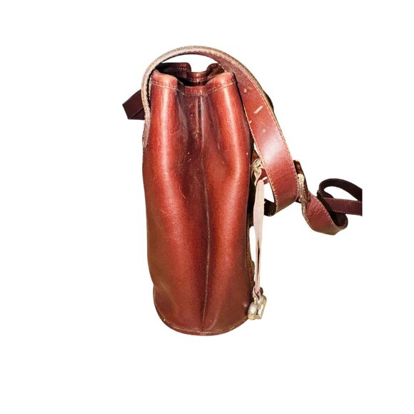 Vintage Brighton Brown Leather Croc Embossed Tote Bag Heart Charm Classic City - Picture 4 of 13